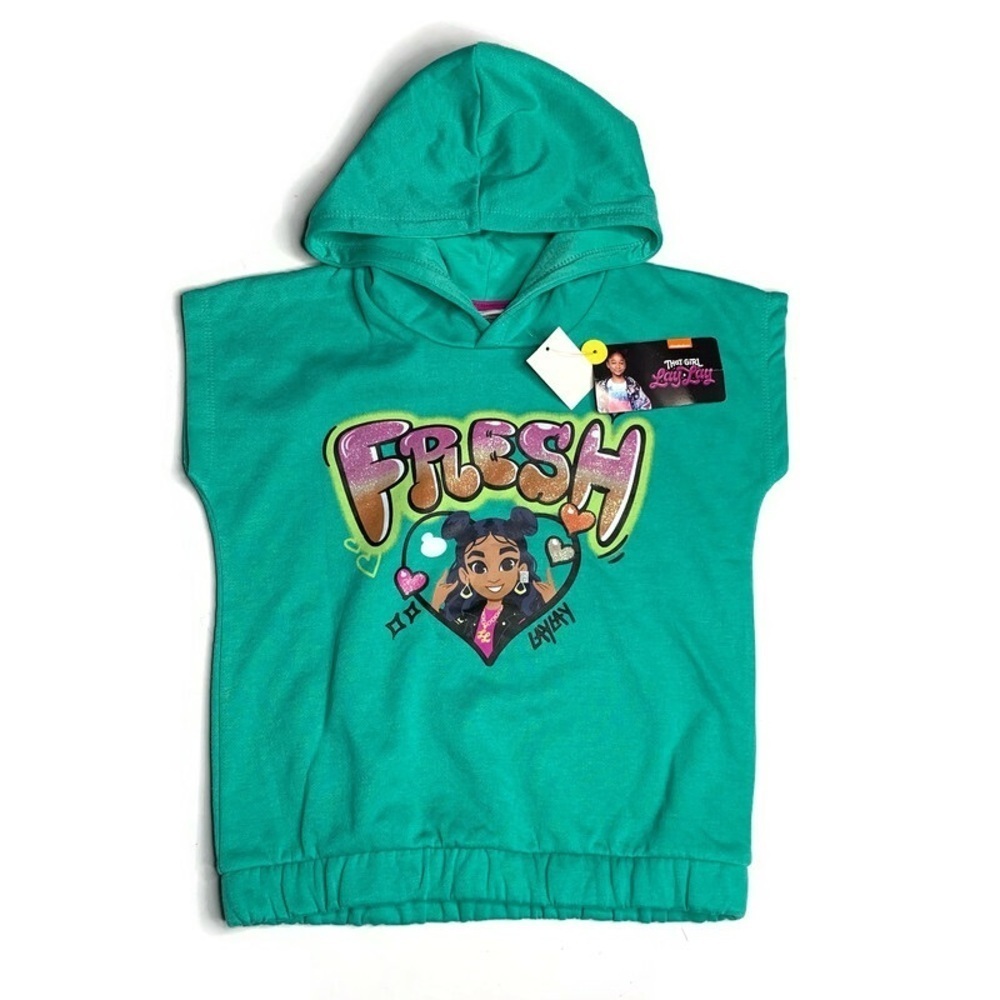 NEW Girls 10-12Y short sleeve hoodie